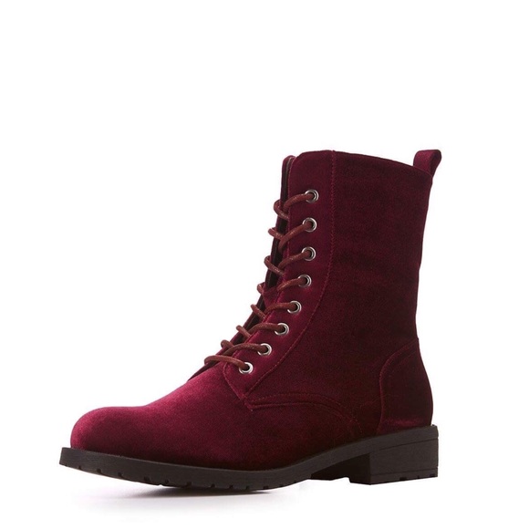 Timberly burgundy velvet boots - Picture 2 of 4